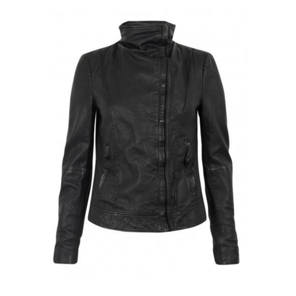 EUC Muubaa Crateris Black Genuine Leather Jacket US size 4 or S